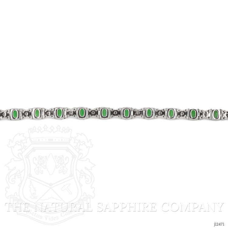 7.63 Ct.Tw. Emerald and Natural Diamond Tennis/Line Bracelet, Platinum 600