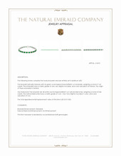 7.63 Ct.Tw.Total Carat Weight Emerald and Natural Diamond Tennis/Line Bracelet, Platinum 600 Appraisal