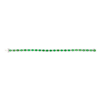7.63 Ct.Tw.Total Carat Weight Emerald and Natural Diamond Tennis/Line Bracelet, Platinum 600 Image