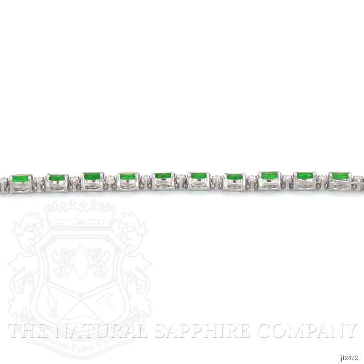 7.63 Ct.Tw. Emerald and Natural Diamond Tennis/Line Bracelet, Platinum 600