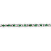 7.63 Ct.Tw.Total Carat Weight Emerald and Natural Diamond Tennis/Line Bracelet, Platinum 600 Image