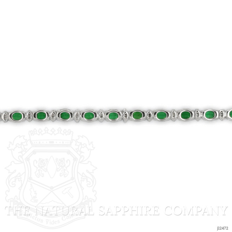 7.63 Ct.Tw. Emerald and Natural Diamond Tennis/Line Bracelet, Platinum 600