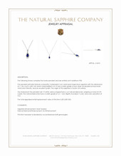 2.62 Ct. Blue Sapphire and Natural Diamond Halo Pendant, Platinum 950 Appraisal