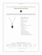 2.62 Ct. Blue Sapphire and Natural Diamond Halo Pendant, Platinum 950 Scan Report