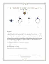 2.06 Ct. Blue Sapphire and Natural Diamond Pave Ring, 18K White Gold Appraisal