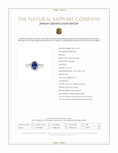 2.06 Ct. Blue Sapphire and Natural Diamond Pave Ring, 18K White Gold Scan Report