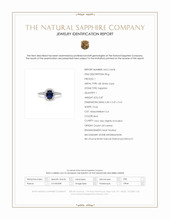 0.87 Ct. Blue Sapphire and Natural Diamond Pave Ring, 18K White Gold Scan Report