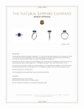 3.11 Ct. Blue Sapphire and Natural Diamond Pave Ring, 18K White Gold Appraisal