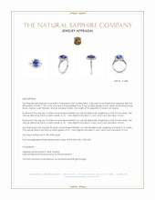 3.28 Ct. Blue Sapphire and Natural Diamond Pave Ring, 18K White Gold Appraisal