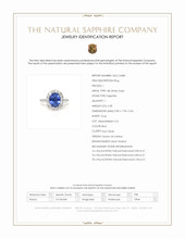 3.28 Ct. Blue Sapphire and Natural Diamond Pave Ring, 18K White Gold Scan Report