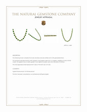 49.83 Ct. Green Agate Bezel Necklace, 22K Gold Plated Silver Appraisal