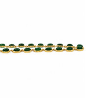 49.83 Ct. Green Agate Bezel Necklace, 22K Gold Plated Silver Image