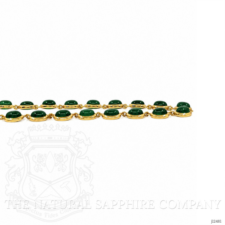 49.83 Ct. Green Agate Bezel Necklace, 22K Gold Plated Silver