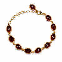20.60 Ct.Tw. Garnet 22K Gold Plated Silver bracelet