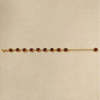 20.60&nbsp;Ct.Tw.Total Carat Weight Red Garnet Bezel Bracelet, 22K Gold Plated Silver Life Style