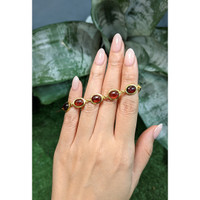 20.60&nbsp;Ct.Tw.Total Carat Weight Red Garnet Bezel Bracelet, 22K Gold Plated Silver Life Style