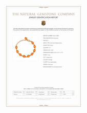 14.60&nbsp;Ct.Tw.Total Carat Weight Orange Opal Bezel Bracelet, 22K Gold Plated Silver Scan Report