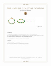 17.60&nbsp;Ct.Tw.Total Carat Weight Green Agate Bezel Bracelet, 22K Gold Plated Silver Appraisal