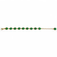 17.60&nbsp;Ct.Tw.Total Carat Weight Green Agate Bezel Bracelet, 22K Gold Plated Silver Image