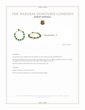 31.10 Ct.Tw.Total Carat Weight Green Agate Bezel Bracelet, 22K Gold Plated Silver Appraisal
