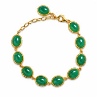 31.10 Ct.Tw. Agate 22K Gold Plated Silver bracelet