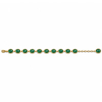 31.10&nbsp;Ct.Tw.Total Carat Weight Green Agate Bezel Bracelet, 22K Gold Plated Silver Image