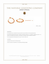 11.10&nbsp;Ct.Tw.Total Carat Weight Orange Carnelian Bezel Bracelet, 22K Gold Plated Silver Appraisal