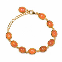 11.10 Ct.Tw. Carnelian 22K Gold Plated Silver bracelet
