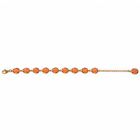 11.10 Ct.Tw.Total Carat Weight Orange Carnelian Bezel Bracelet, 22K Gold Plated Silver Image
