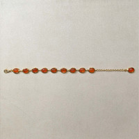 11.10&nbsp;Ct.Tw.Total Carat Weight Orange Carnelian Bezel Bracelet, 22K Gold Plated Silver Life Style