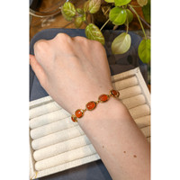 11.10&nbsp;Ct.Tw.Total Carat Weight Orange Carnelian Bezel Bracelet, 22K Gold Plated Silver Life Style