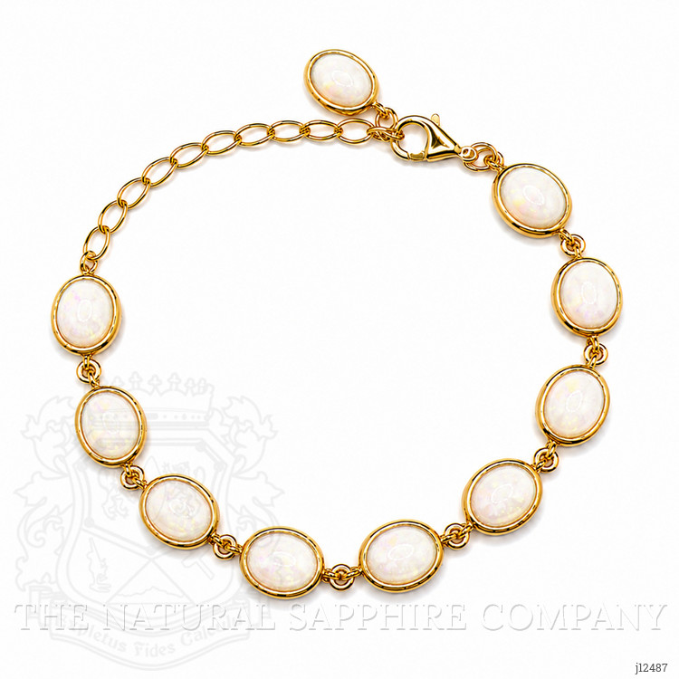 10.20 Ct.Tw. Grey Opal Bezel Bracelet, 22K Gold Plated Silver