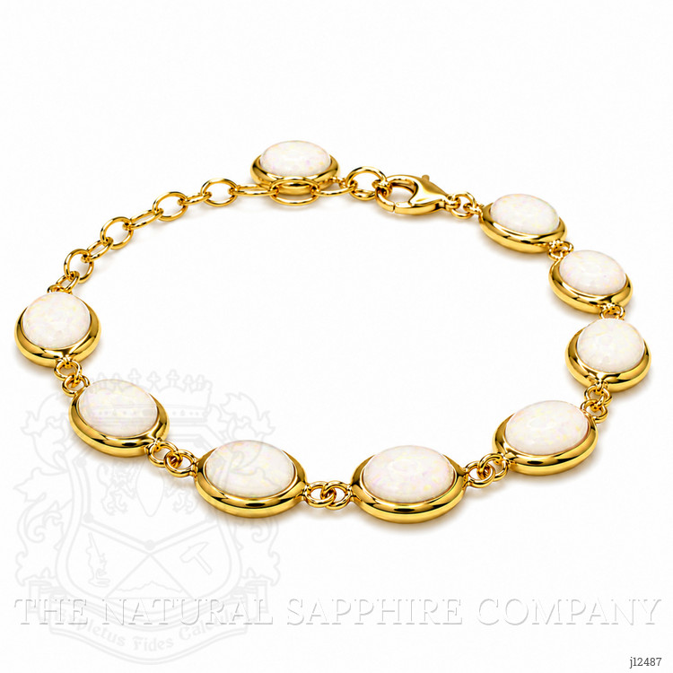 10.20 Ct.Tw. Grey Opal Bezel Bracelet, 22K Gold Plated Silver