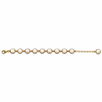 10.20 Ct.Tw.Total Carat Weight Grey Opal Bezel Bracelet, 22K Gold Plated Silver Image