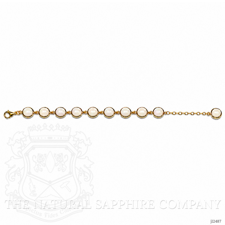 10.20 Ct.Tw. Grey Opal Bezel Bracelet, 22K Gold Plated Silver