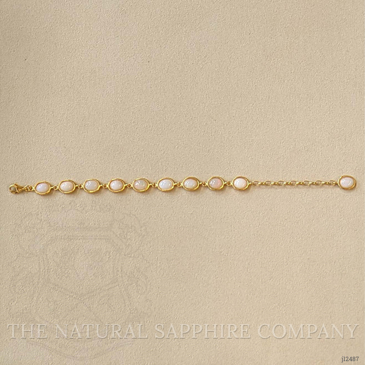 10.20 Ct.Tw. Grey Opal Bezel Bracelet, 22K Gold Plated Silver