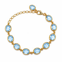 40.60 Ct.Tw. Topaz 22K Gold Plated Silver bracelet
