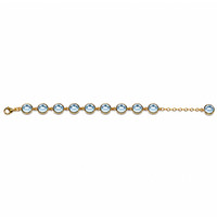 40.60 Ct.Tw.Total Carat Weight Blue Topaz Bezel Bracelet, 22K Gold Plated Silver Image