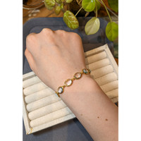 40.60 Ct.Tw.Total Carat Weight Blue Topaz Bezel Bracelet, 22K Gold Plated Silver Life Style