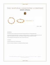 3.60 Ct.Tw.Total Carat Weight Orange Carnelian Bezel Bracelet, 22K Gold Plated Silver Appraisal