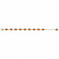 3.60&nbsp;Ct.Tw.Total Carat Weight Orange Carnelian Bezel Bracelet, 22K Gold Plated Silver Image