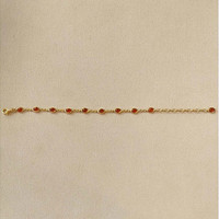 3.60 Ct.Tw.Total Carat Weight Orange Carnelian Bezel Bracelet, 22K Gold Plated Silver Life Style