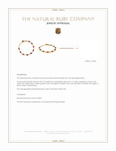 6.30 Ct.Tw.Total Carat Weight Purplish Red Ruby Bezel Bracelet, 22K Gold Plated Silver Appraisal