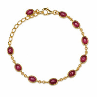 6.30 Ct.Tw. Ruby 22K Gold Plated Silver bracelet