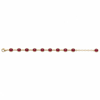 6.30 Ct.Tw.Total Carat Weight Purplish Red Ruby Bezel Bracelet, 22K Gold Plated Silver Image