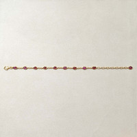 6.30 Ct.Tw.Total Carat Weight Purplish Red Ruby Bezel Bracelet, 22K Gold Plated Silver Life Style