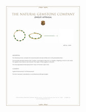 4.30&nbsp;Ct.Tw.Total Carat Weight Green Agate Bezel Bracelet, 22K Gold Plated Silver Appraisal