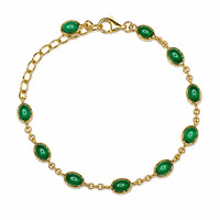4.30 Ct.Tw. Agate 22K Gold Plated Silver bracelet
