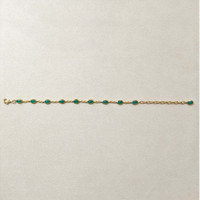4.30 Ct.Tw.Total Carat Weight Green Agate Bezel Bracelet, 22K Gold Plated Silver Life Style