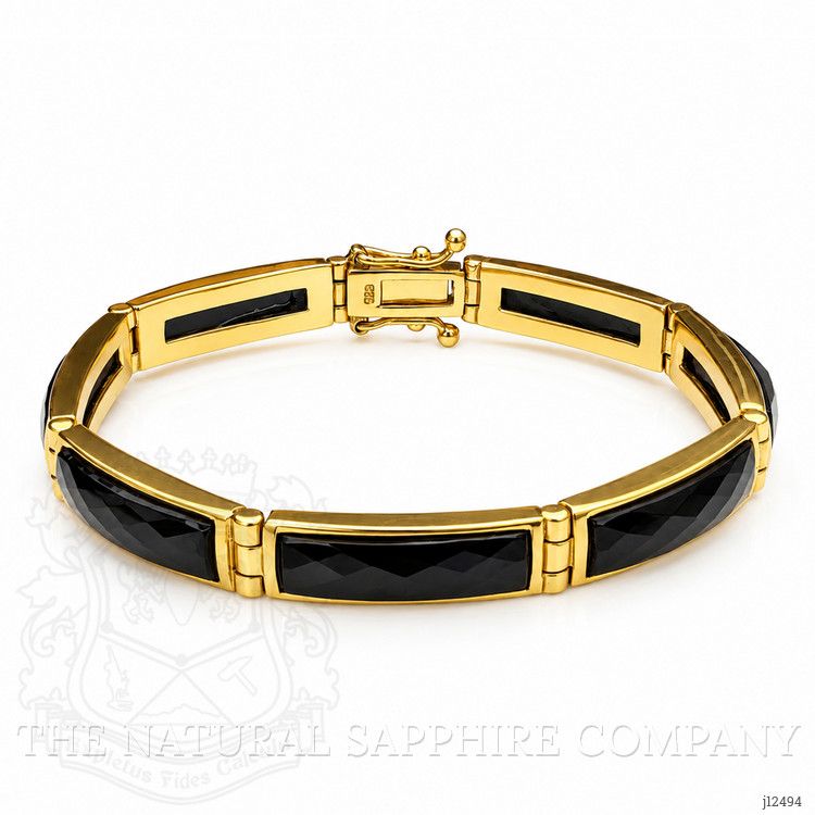 14.84 Ct.Tw. Black Onyx Antique Style Bracelet, 22K Gold Plated Silver